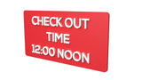 Modern acrylic checkout time board designed for schools, offices, hospitals, parks, and hostels. Durable and stylish, ensuring c