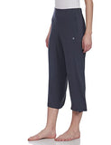 Enamor E064 Mid-Rise Shop In Culottes For Women With Side Slits(E064_Blue Night_M)