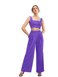 Kotty Women'S Solid Relaxed Fit Sleeveless Co-Ord Top And Trouser Set. Lavendor,LavendorApparel,L