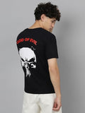 Lookmark Pure Cotton Black Color Printed Half Sleeve Oversized T-Shirt For Men(Mt24-Black-Xl)