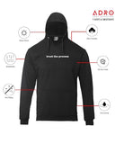 Adro Mens Premium Cotton Fleece 340 Gsm Printed Hoodies (H23-M-Tru-Bl_Black_L)