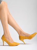Shoetopia Women'S Stiletto Heel Pumps Yellow 4 Uk,Yellow,4,B0CQJVM2CF
