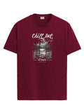 ADRO Mens Nature Graphic Tshirt - Premium Cotton T-Shirt with Stunning Nature Design - Best for Outdoor Enthusiasts Print Maroon T Shirt|RN24-CHILL-MR-XL,Maroon