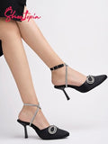 Shoetopia Embellished Black Pumps For Girls-Eu38,Bronze,5,B0D5HF2CCT