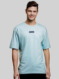 ADRO Oversize T Shirt for Men | Drop Shoulder T Shirt | Mens Oversize T-Shirt | 220 GSM Cotton Oversize Tshirt | Trendy Front and Back Printed T Shirt|OVR24-L1-SAIL-SK-L Sky Blue,Sky Blue