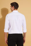 Fyltr Men'S Slim Fit Shirt - Dobby Self Design | Full Sleeve | Functional Patch Pocket | White Formal Shirts For Men,Moonlit White-Checkm,Moonlit White-Checkmate,2Xl