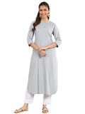 Libas Women'S Cotton Blend Solid Straight Kurta (29335O_Blue