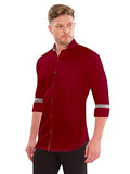 Lookmark Men'S Cotton Blend Stitched Solid Full Sleeve Shirt(Shirt 06-L) Red
