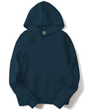 Adro Men'S Cotton Neck Hooded Sweatshirt (H22-1-Pln-Sb_Teal_2Xl)