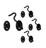 QCAA Reversible Hook, 304 Stainless Steel Cabin Hook Latch & Eye, 2-1/2, Matte Black, 4 Pack, Made in Taiwan