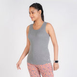 Rupa Colors Playsure Solid 100% Combed Cotton Rib Fabric Women'S Tank Top Sleeveless Pack Of 1,Grey MelangeApparel,S