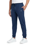 Xyxx Men'S Cotton Modal Joggers - Relaxed Fit Antimicrobial High Stretch Sweat Absorbent Solid Ace Loungewear With Zippered Pockets Drawcord Closure.,Dress BlueApparel,XL