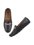 Shoetopia Upper Chain Detailed Black Loafers For Women & Girls /Eu40,Black,7,B0DM699DJ2