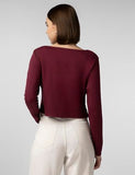 FYLTR Women's Casual Scoop Neck Henley T-Shirt - Full Sleeves | Fitted Length,Berry Cherry