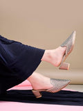 Shoetopia Embellished Copper Heeled Mules For Women & Girls /Eu41,Copper,8,B0F9FLQRSQ