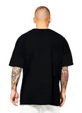 Lookmark Pure Cotton Black Color Printed Half Sleeve Oversized T-Shirt For Men(Mt23-Black-L)