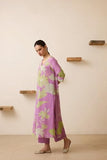 Anni Designer Women'S Cotton Blend Straight Printed Kurta With Pant (Wanda Purple_4Xl_Purple_Xxxx-Large),Purple,4XL,Cotton Blend,Regular,