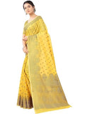 Sugathari Womens Banarasi Saree Pure Kanjivaram Silk Saree Soft New Ladies 2023 Design Wear Pattu Sarees Latest Cotton Party Sari Collections With Blouse Piece For Wedding Sadi (Sam Pari-105 Yellow)