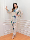 Leriya Fashion Ethnic Co Ord Set For Women Kurta Set For Women | 2 Piece Kurta Set | Kurta With Pant For Women | Co-Ord Set (Large, Off White)