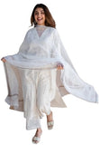 Gosriki Women'S Rayon Viscose Printed Straight Kurta With Pant & Dupatta (Tifa White-Gs_Xl_White_X-Large),White,,B0F26Q2NH7