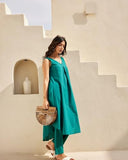 Fabnex Kurta Set For Women | Women Kurta | Women Kurta Sets Kurtis | Women Kurta Pant Set | Women Kurta Pant Set Women (K-113-Green-2Xl)