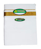 Prakasam Cotton Mens White Jari Cotton Dhoti And Angavastram Set (1.30X2.00 Meter Dhoti, 36X1.80 Towel)-(White-002)