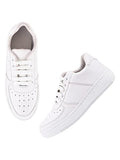 Women'S Platform Sneakers Colorblock Lace-Up Trainers With Thick Soles Fashion Casual Walking Shoes White-Eu38,White,5,B0BT1YML1L