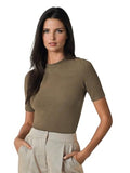 KOTTY Women's Slim Fit Half Sleeve Ribbed T-Shirt(Brown_L),Honey Brown