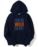 Adro Men'S Cotton Neck Hooded Sweatshirt (H21-M-Wild-Nb_Navy_2Xl)