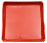 Aashu Planter Gamla Bottom Plate Tray 16 Inches Square For Planters Red, 3 Pieces,Plastic
