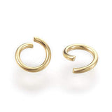 HDSupplies 100 Pieces - 304 Gold Tone Stainless Steel Jump Rings - 4mm - 20 Gauge (0.8mm Thickness)