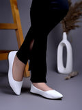 Shoetopia Women'S Whitetextured Bellies Stylish Pointed Toe Flats For Office Casual & Daily Eu40,White,7,B0DRJFP9Y6