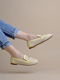 Shoetopia Buckle Detailed Cream Loafers For Women & Gilrs /Eu39,Cream,6,B0F7LWF5FH