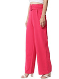 Kotty Women Regular Length Rose Pink Solid Trousers(Rose Pink,32)