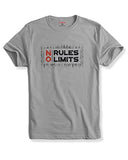Adro No Rules No Limits Mens Printed T-Shirt (Rnr-M-Lim-Gr_Grey_2Xl)