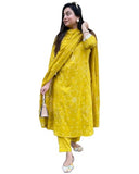 Gosriki Women'S Rayon Viscose Straight Printed Kurta With Pant & Dupatta (Radnya Yellow-Gs_Xl_Yellow_X-Large),Yellow,,B0F8ZVY392