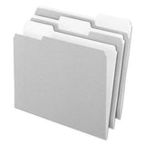 Interior File Folders, 1/3 Cut Top Tab, Letter, Gray, 100/Box