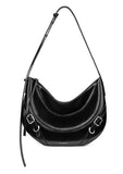 LAFESTIN Shoulder Bag for Women with Adjustable Strap, Split Leather Hobo Crossbody Bags, Trendy Satchel Purse Zipper Closure (B
