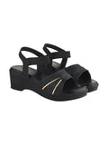 Shoetopia Elegant Black Block Sandals For Girls /Eu38,Black,5,B0F6TVTZTW