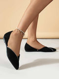 Shoetopia Women'S Block Heel Ballet Flats Black,Black,5,B0CXJ2B7GS