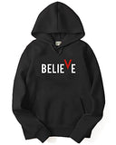 Adro Men'S Cotton Neck Hooded Sweatshirt (H21-M-Bvv-Bl_Black_L)