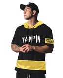 Eyebogler Men'S Trendy Half Sleeves Hooded Neck Printed T-Shirt Yellow