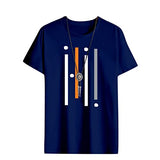 Lookmark Men'S Stylish Pure Cotton Printed Regular Fit Tshirt (Mt13-S-Navy Blue)