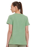 Enamor Athleisure Women's Short Sleeve Crew Neck Relaxed Fit Antimicrobial 4 Way Stretch Breathable Cotton Tee - A301(A301-Pistachio-XL),Pistw/Freeyourmind