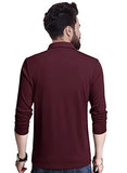 Eyebogler Men'S Trendy Polo Neck Full Sleeves Solid T-Shirt
