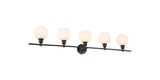 Living District Collier 5-Light Metal Wall Sconce In Black And Frosted White