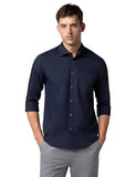 Fyltr Men'S Solid 100% Cotton Casual Full Sleeves Shirt With Pocket,Navy Nurture,Navy Nurture,2Xl