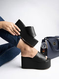Shoetopia Girls Little Black Wedge Sandal - 8 Uk (Girls-Little-Black),Black,8,B0CQK4CT5T
