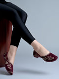 Shoetopia Embroidered Ethnic Maroon Ballerinas For Women & Girls /Eu39,Red,6,B0DWFNZ2ZS
