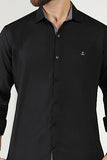 Toplot Men'S Solid Slim Fit Cotton Blend Casual Shirt With Spread Collar & Full Sleeves (Plain-Shirt-5112-Black-Xl),Black,,B0C65T2MX4